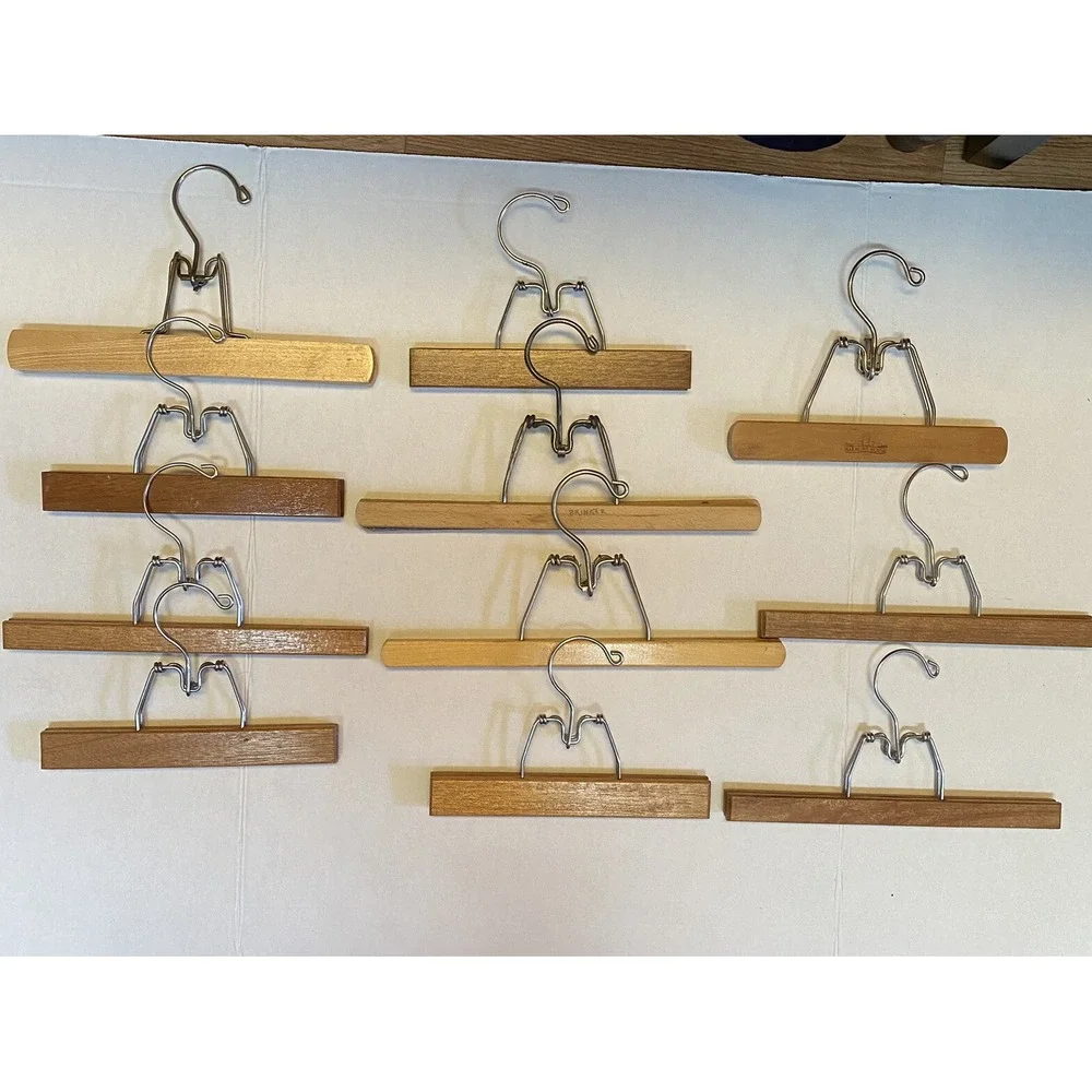 Vintage Skirt Slacks Pants Wooden Metal Swing Hook Hangers Mixed Lot of 11